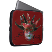 SCHWARZE ROTE JESTERMASK ,Party Masquerade Laptopschutzhülle (Vorne Rechts)