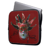 SCHWARZE ROTE JESTERMASK ,Party Masquerade Laptopschutzhülle (Vorderseite Links)