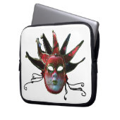 SCHWARZE ROTE JESTERMASK ,Party Masquerade Laptopschutzhülle (Vorderseite Links)