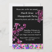 SCHWARZE ROTE JESTERMASK ,Party Masquerade, Schwar Einladung (Rückseite)