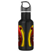 SCHWARZE ROTE JESTERMASK ,Party-Monogramm Masquera Edelstahlflasche (Rückseite)