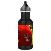 SCHWARZE ROTE JESTERMASK ,Party-Monogramm Masquera Edelstahlflasche (Rechts)