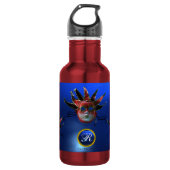 SCHWARZE ROTE JESTERMASK ,Party-Monogramm Masquera Trinkflasche (Vorderseite)