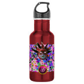 SCHWARZE ROTE JESTERMASK ,Party-Monogramm Masquera Trinkflasche (Vorderseite)