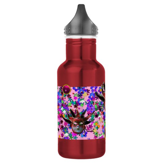 SCHWARZE ROTE JESTERMASK ,Party-Monogramm Masquera Trinkflasche (Links)