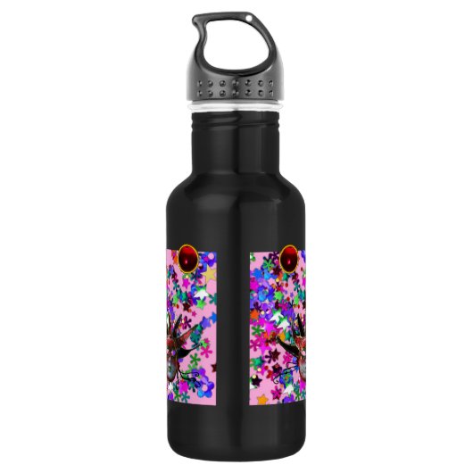 SCHWARZE ROTE JESTERMASK ,Party-Monogramm Masquera Trinkflasche (Rückseite)