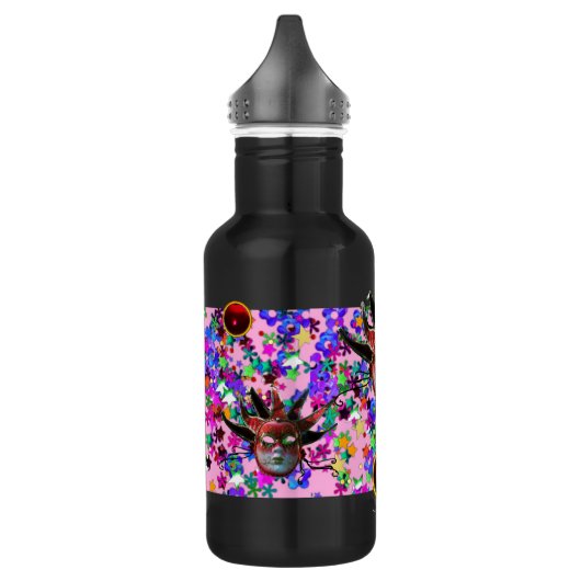 SCHWARZE ROTE JESTERMASK ,Party-Monogramm Masquera Trinkflasche (Links)