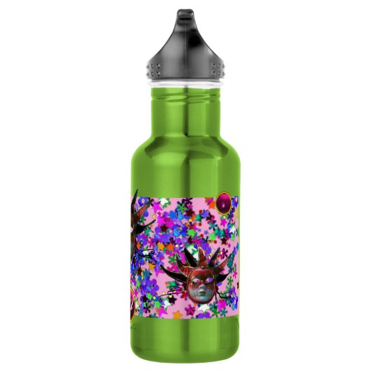 SCHWARZE ROTE JESTERMASK ,Party-Monogramm Masquera Trinkflasche (Rechts)