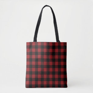 Schwarze Rote Karo-Tasche Tasche