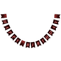 Schwarze rote Konfetti-Happy-Birthday-Girlanden-Fl
