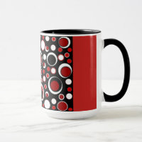 Schwarze/rote Kreis-Muster-Tasse