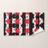 Schwarze rote Liebe mit Schwarz-weißen Streifen Badhandtuch Set (Handtuch)