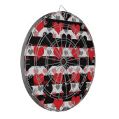 Schwarze rote Liebe mit Schwarz-weißen Streifen Dartscheibe (Vorderseite Links)