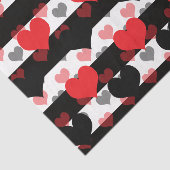 Schwarze rote Liebe mit Schwarz-weißen Streifen Seidenpapier (Ausschnitt)