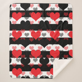 Schwarze rote Liebe mit Schwarz-weißen Streifen Sherpadecke