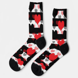 Schwarze rote Liebe mit Schwarz-weißen Streifen Socken