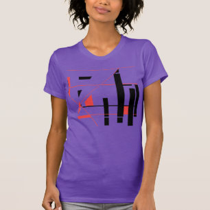Schwarze rote Linien Formen Geometrisch MCM-inspir T-Shirt
