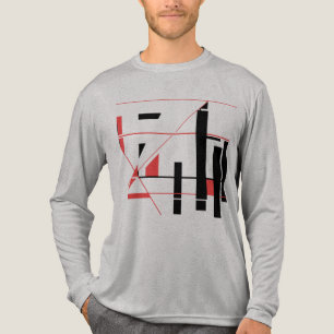 Schwarze rote Linien Formen geometrisch MCM-inspir Tri-Blend Shirt