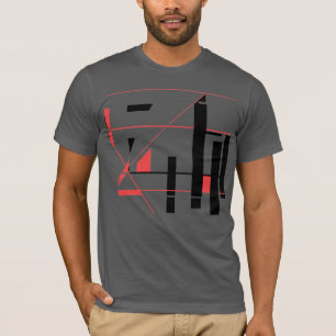 Schwarze, rote Linien, geometrische, Abstrakte Dar T-Shirt