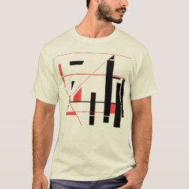 Schwarze, rote Linien, geometrische, Abstrakte Dar T-Shirt