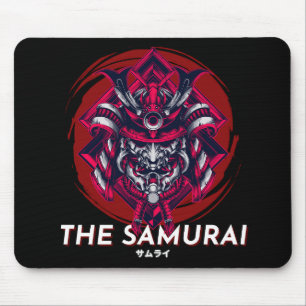 Schwarze rote minimalistische Vintage-The-Samurai- Mousepad