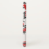 Schwarze, rote Pfauenblüten und Kirschblüten Art N Case-Mate iPhone Hülle (Hinten/Rechts)