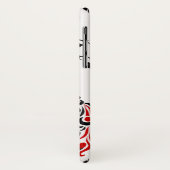 Schwarze, rote Pfauenblüten und Kirschblüten Art N Case-Mate iPhone Hülle (Hinten/Links)