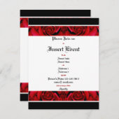 Schwarze rote Rose elegantes Party Einladung (Vorne/Hinten)