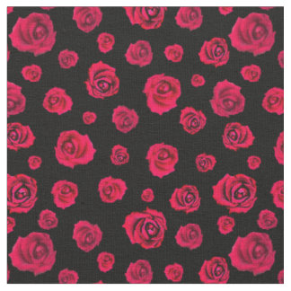 Schwarze rote Rosen Stoff