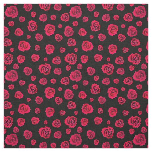 Schwarze rote Rosen  Stoff (Muster)