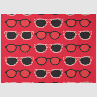 Schwarze rote Sonnenbrille Muster Seidenpapier