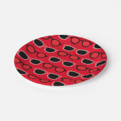 Schwarze rote Sonnenbrille Sommer Geburtstag Pappteller (Schrägansicht)