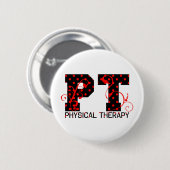 schwarze rote Tupfen Pints Button (Vorne & Hinten)