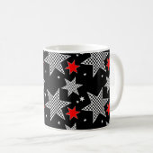 Schwarze, Rote und Weiße Sterne Kaffeetasse (VorderseiteRechts)