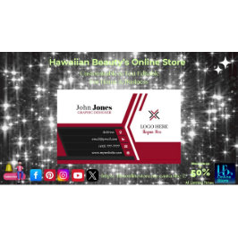 Schwarze, rote und weiße Visitenkarten 13 Pack mit Visitenkarte