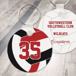 schwarze rote Volleyball-Einzel- oder Sammelbestel Schlüsselanhänger