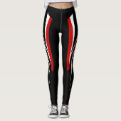 Schwarze rote weiße Leggings (Vorderseite)