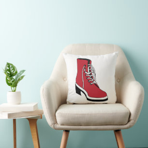 Schwarze Rote Western-Stiefel Kissen