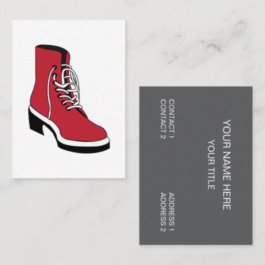 Schwarze Rote Western-Stiefel Visitenkarte (Vorne/Hinten)