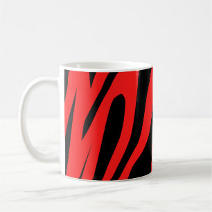 Schwarze - Rottöne Tiger Nahtlos-Muster Kaffeetasse