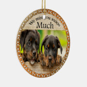 Schwarze Rottweiler niedliche Hunde mit traurigen  Keramik Ornament (Rechts)