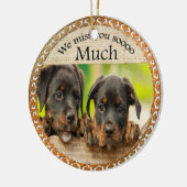 Schwarze Rottweiler niedliche Hunde mit traurigen  Keramik Ornament (Links)