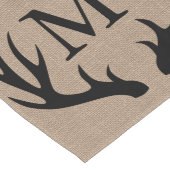 Schwarze Rotwild-Geweih-Imitat-Leinwand - Großer Tischläufer (Ecke)