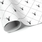 SCHWARZE ROTWILD-RAUTE GESCHENKPAPIER (Rolleneckpunkt)