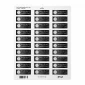 Schwarze Rücksendeadressen-Aufkleber mit Logo-Vorl (Vorne)