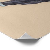 Schwarze Running Greyhound Hunde Kunst drucken Poster (Ecke)