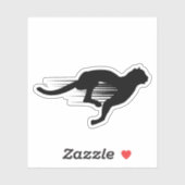 Schwarze Running Jaquar Contour Aufkleber (Blatt)