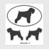 Schwarze Russische Terrier Hunde Silhouetten Stick Aufkleber (Blatt)