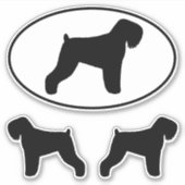 Schwarze Russische Terrier Hunde Silhouetten Stick Aufkleber (Vorderseite)