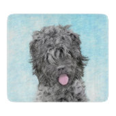 Schwarze Russische Terrier-Malerei - Niedlicher Or Schneidebrett (Vorderseite)